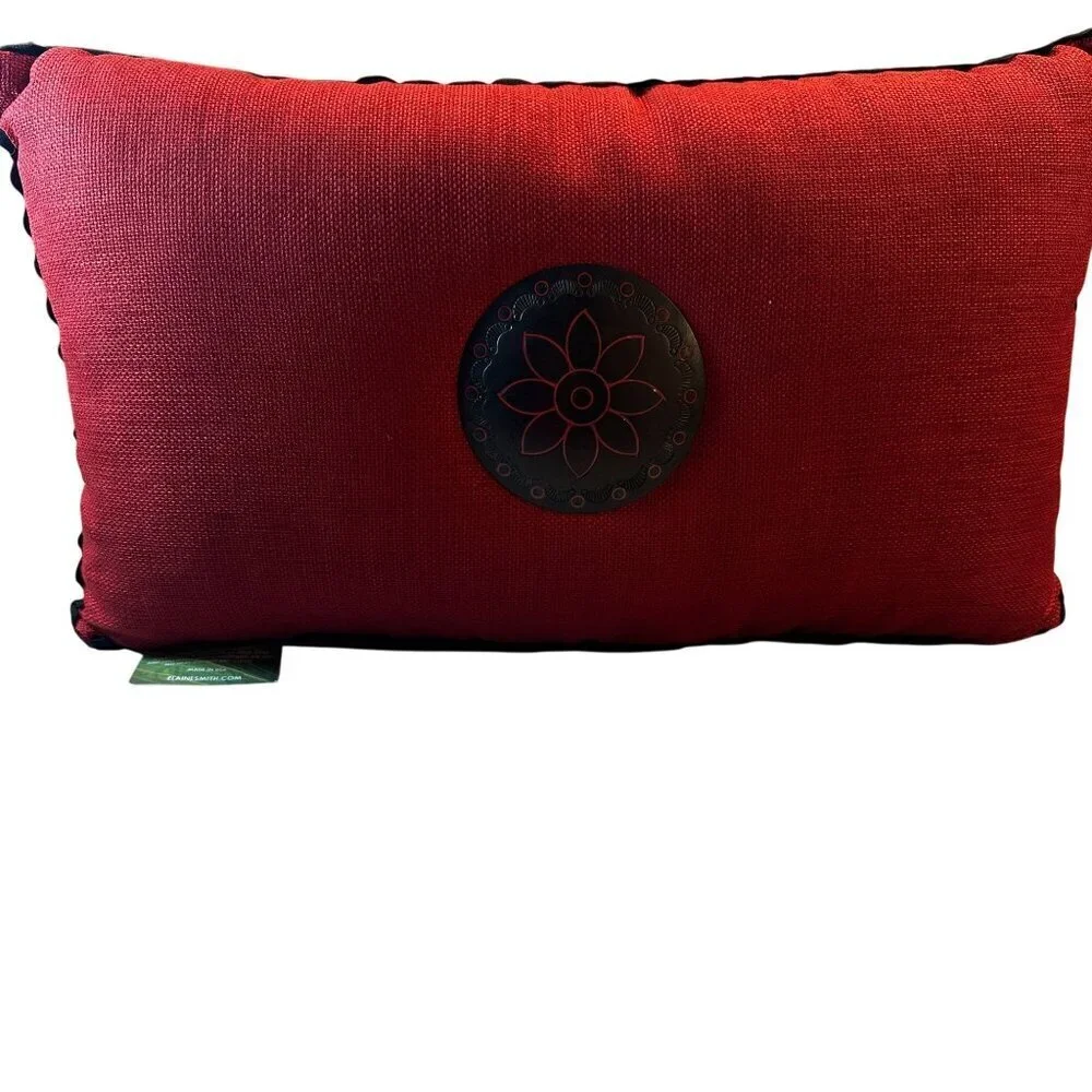 Elaine Smith Inconceivable Outdoor Jeweled Flower Decorative Pillow Rectangle